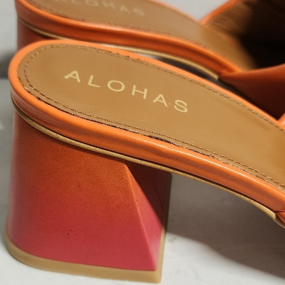 Alohas Brushed Degradé in Pomelo Orange Leather Sandals EU 39 - Picture 14 of 15